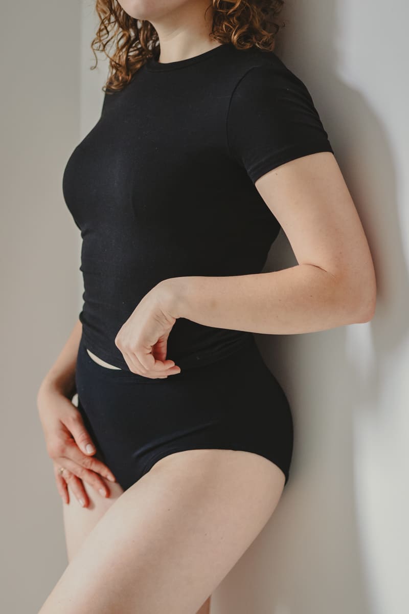 Majtki z wełny merino - hipstery z wysokim stanem - obrazek 3