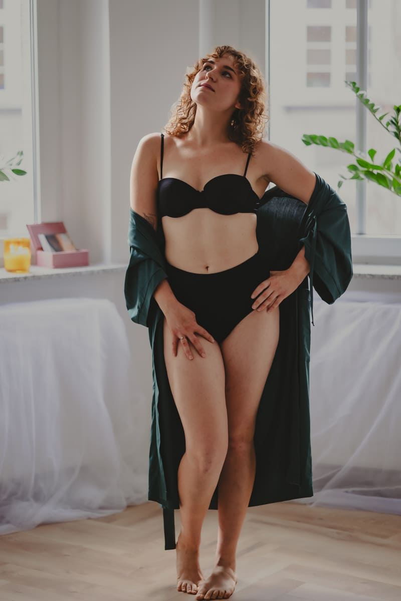 Majtki z wełny merino - hipstery z wysokim stanem - obrazek 2